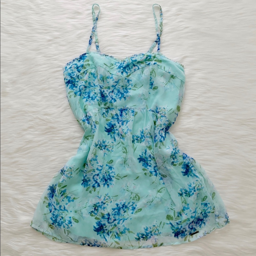 A&F Mint Turquoise Floral Mini Dress